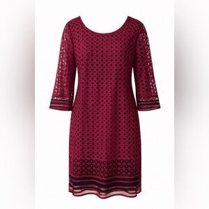 Max Studio‎ Burgundy Crochet Lace Shift Dress | Size M
